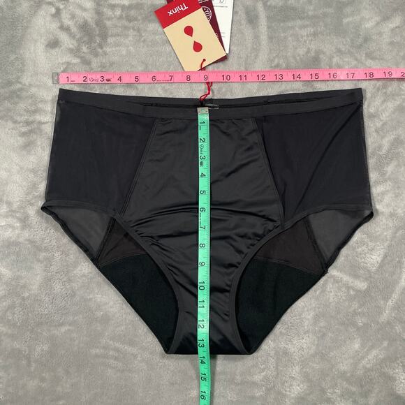 Thinx Period Underwear 2X Black Hi-Waist Panty Comfort Stretch Wicking Absorbing - Picture 7 of 8
